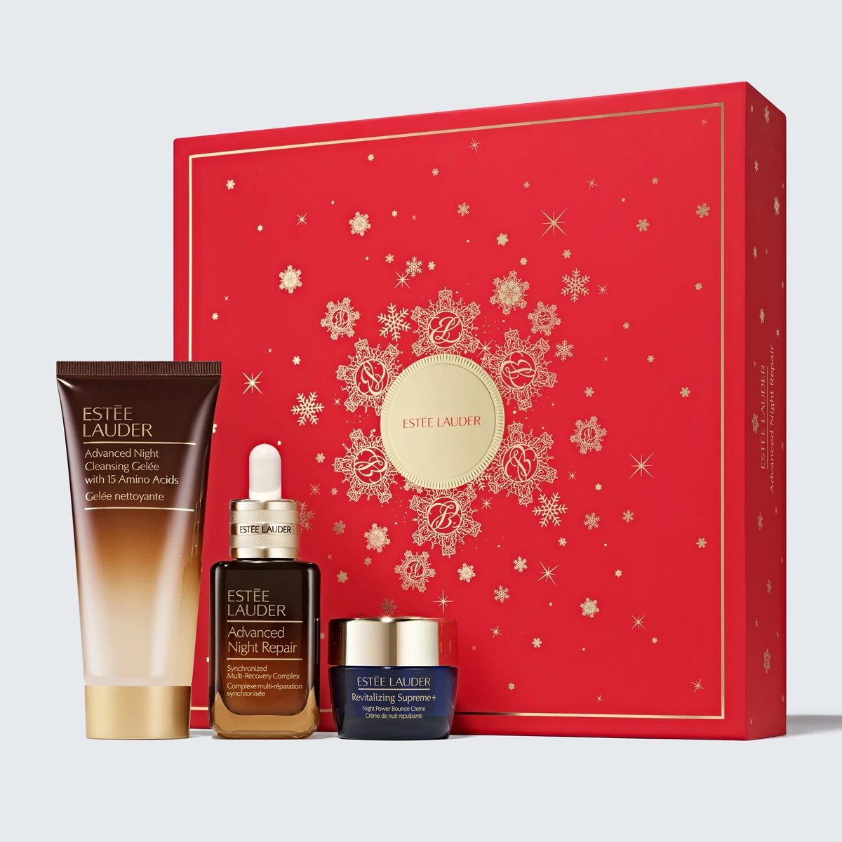 Estée Lauder Advanced Night Repair skincare gift set with red gift box