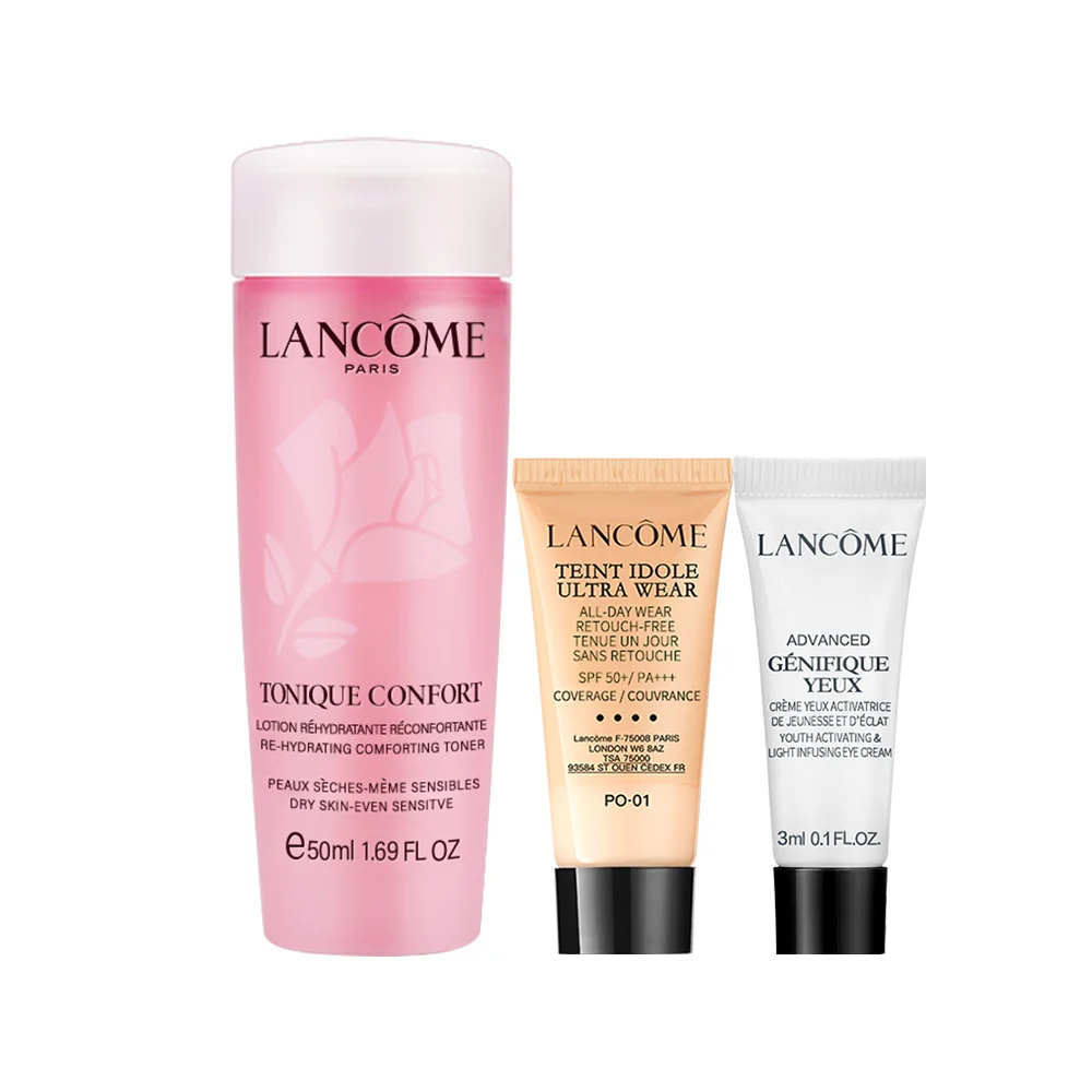 Lancôme Tonique Confort 50ml + Luminous Eye Cream 3ml + Teint Idole Ultra Wear Liquid Foundation PO-01 5ml
