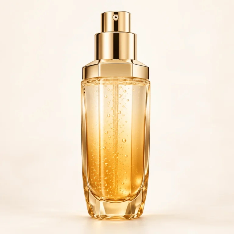 AI-generated illustration of Guerlain Abeille Royale DOUBLE CLARIFY & REPAIR ESSENCE; actual packaging may differ.