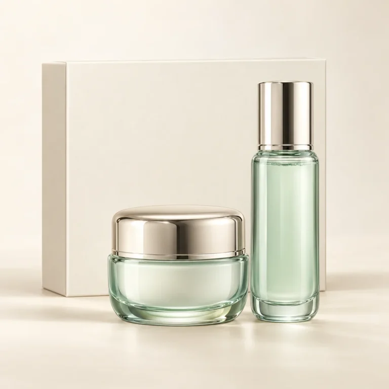 AI-generated illustration of La Mer The Signature Glow Duet; actual packaging may differ.