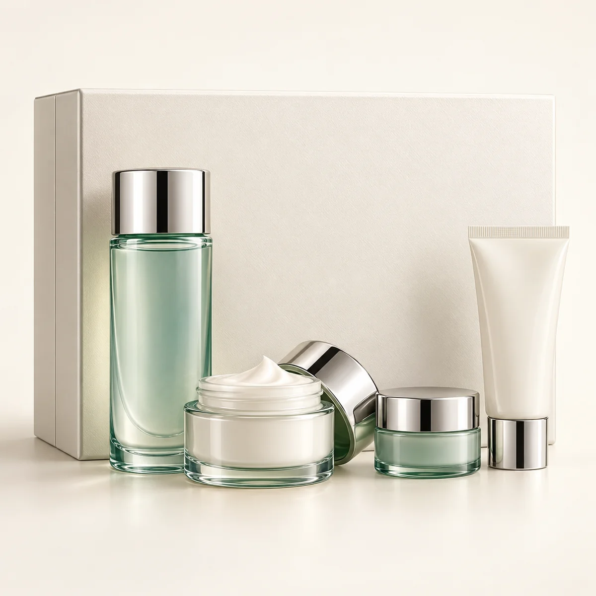 AI-generated illustration of La Mer The Replenishing Moisture Collection; actual packaging may differ.