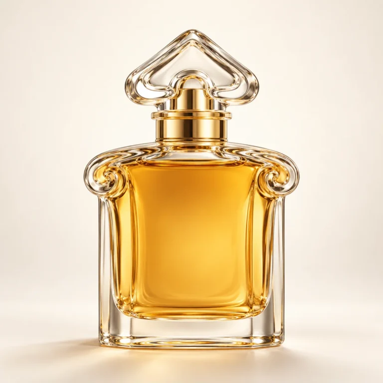 AI-generated illustration of Guerlain L’Heure Bleue Eau de Parfum; actual packaging may differ.