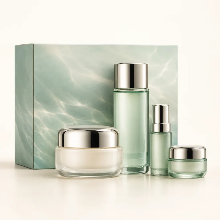 AI-generated illustration of La Mer The Revitalizing Smoothing Collection; actual packaging may differ.