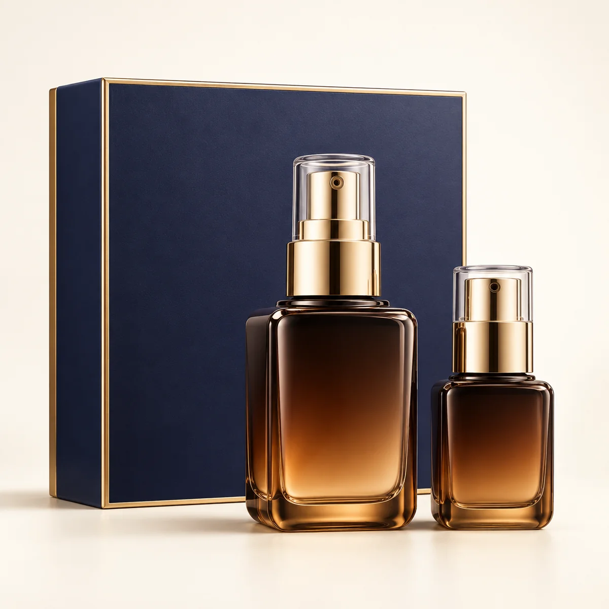 AI-generated illustration of Estée Lauder Perfectionist Pro Duo Rapid Firm Lift Serum With Hexapeptides 8 9; actual packaging may differ.