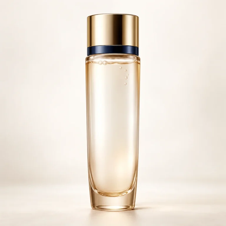 AI-generated illustration of Estée Lauder Micro Essence Treatment Lotion Toner Fresh With Sakura Ferment; actual packaging may differ.