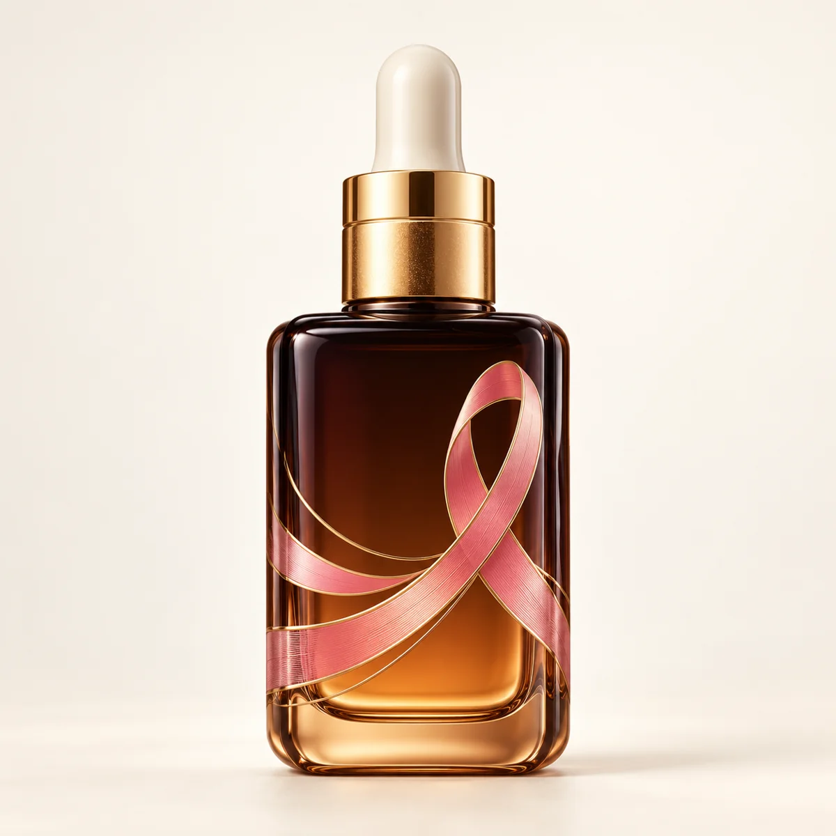 AI-generated illustration of Estée Lauder Limited Edition Pink Ribbon Advanced Night Repair Serum; actual packaging may differ.