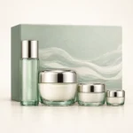 AI-generated illustration of La Mer The Restorative Hydration Collection; actual packaging may differ.