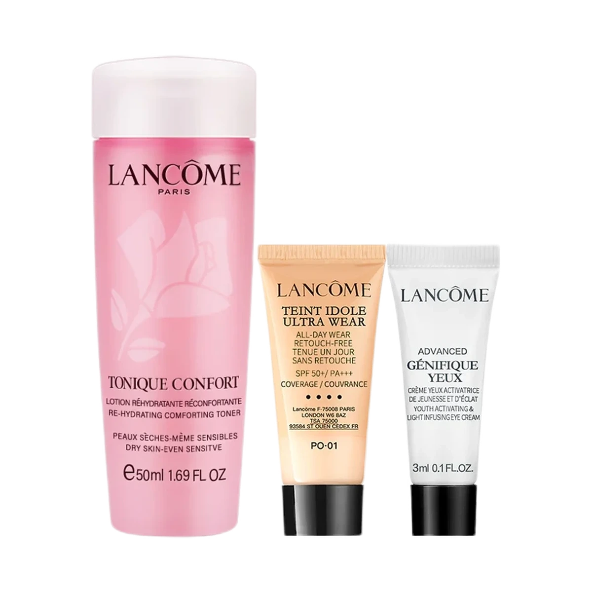 Lancôme Tonique Confort 50ml + Luminous Eye Cream 3ml + Teint Idole Ultra Wear Liquid Foundation PO-01 5ml