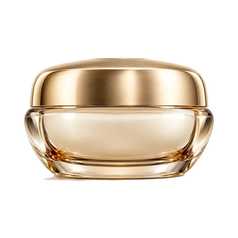 AI-generated illustration of Guerlain ORCHIDÉE IMPÉRIALE BLACK THE CREAM BY GHIZLANE SAHLI; actual packaging may differ.