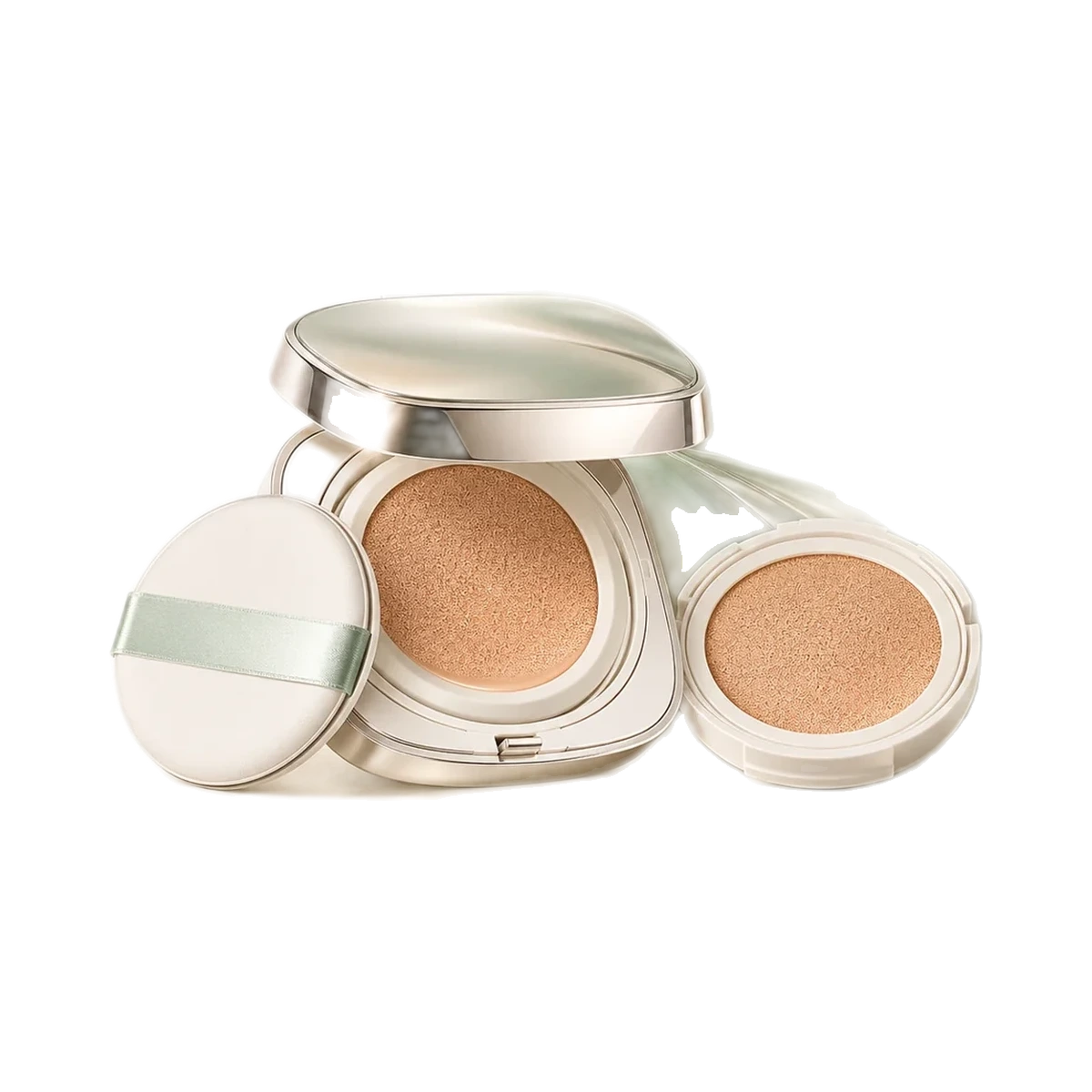 AI-generated illustration of La Mer The Luminous Lifting Cushion Foundation SPF 20 Set With Refill; actual packaging may differ.