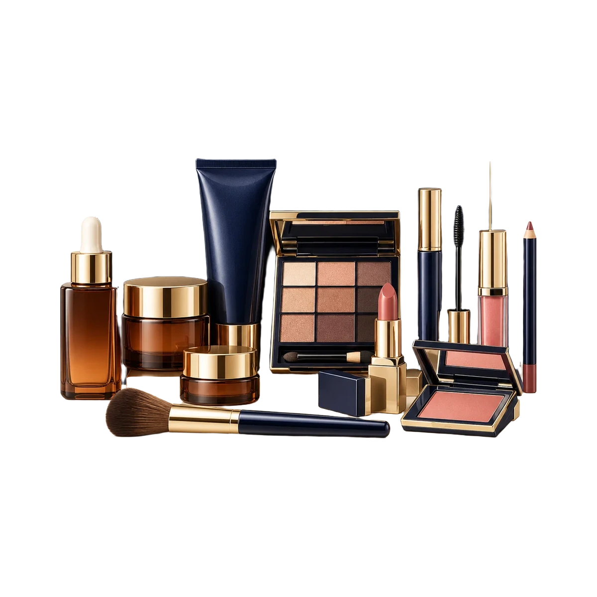 AI-generated illustration of Estée Lauder 12-Piece Holiday Blockbuster 9 Full Sizes More Makeup Gift Set; actual packaging may differ.